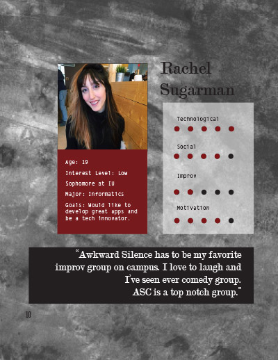Page 10 of Awkward Silence Personas Research booklet