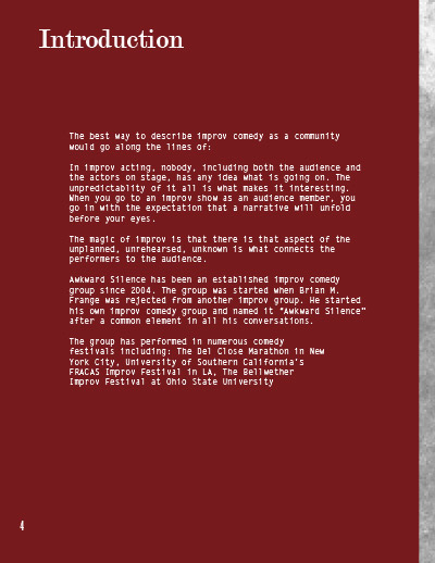 Page 4 of Awkward Silence Personas Research booklet