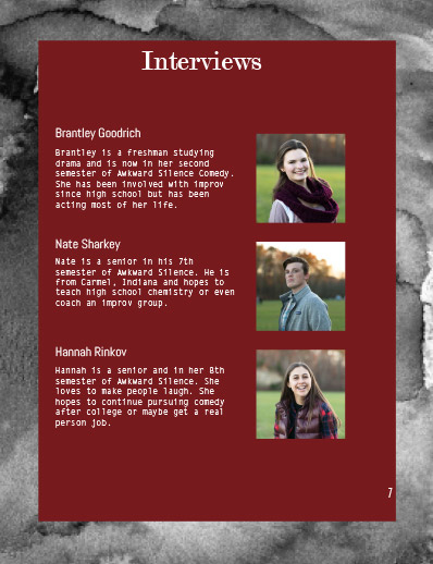 Page 7 of Awkward Silence Personas Research booklet